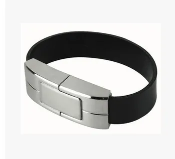 Leather wristband usb flash drive, metal wristband usb memory 16GB