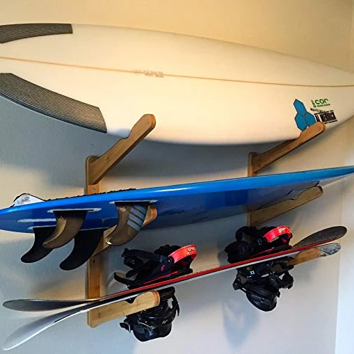 Estante De Madera Para Tablas De Surf Y Skate - Organizador De Pared Decorativo, Ideal Para Garaje, Casa De Playa O Interior