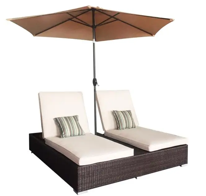 Уличная мебель для патио из ротанга, пляжный двойной шезлонг, горячая Распродажа, современный шезлонг, садовая мебель для отдыха