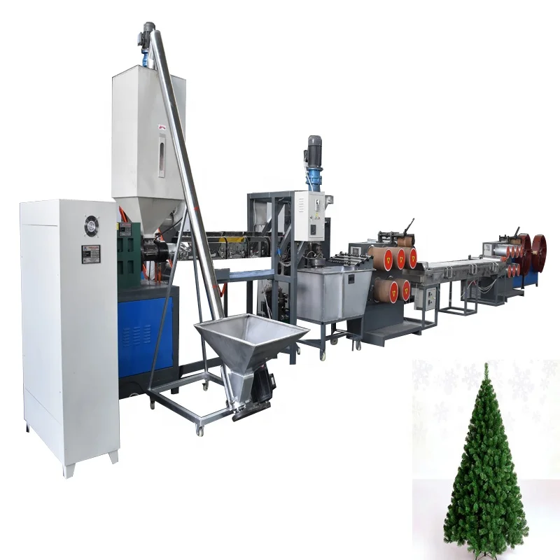 Artificial Christmas Tree Pine Needle Wire Brush Machine / Pet Yarn Making Machine