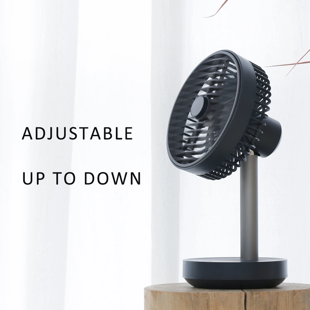 Mechanical Control Air Cooling Stand Fan with 4000mAh Battery Power Source Plastic Material
