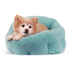 New Product Calming Dog Bed Washable Warm Pet Bed Cover Donut Short Puppy Plush Pet Bed