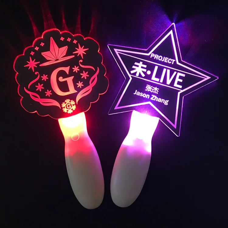 Custom Logo and Shape Acrylic LED Stick Glow in the Dark Flashing Stick for Concert Party Events Party Favor