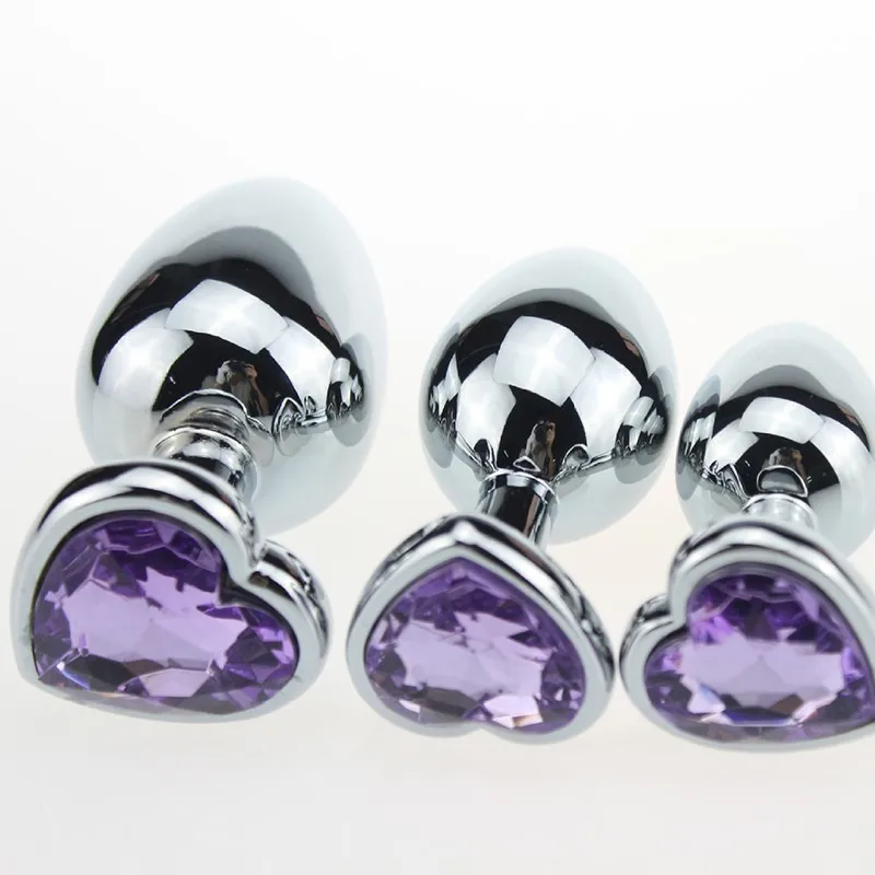 
China Factory Price M Size Metal Heart-Shape Anal Plug Sex Toys 