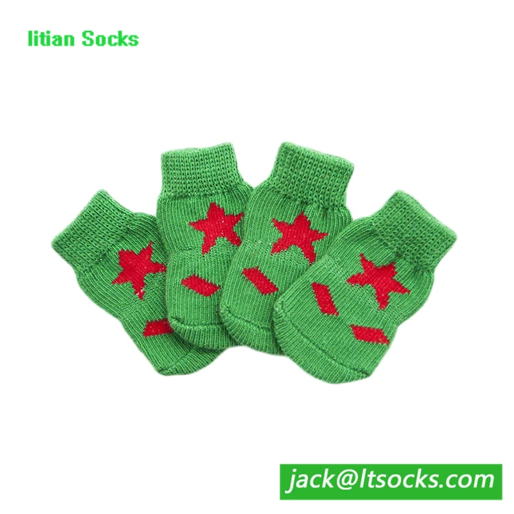 Новый стиль Пользовательские Хлопок Анти обувь для животных носки-Следы Носки для собак кошек