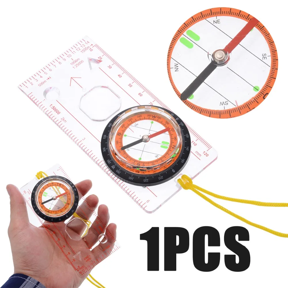 Measuring Ruler Scout Orienteering Portable Map Reading Rotating Navigation Outdoor Map Scales Compass for Travel Hiking
