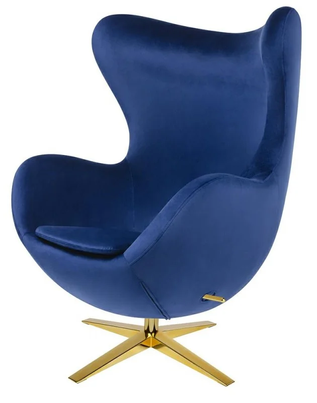Modern Velvet Swivel Egg Chair with Footstool for Dining PU Leather for Restaurant and Home Living Room Furniture