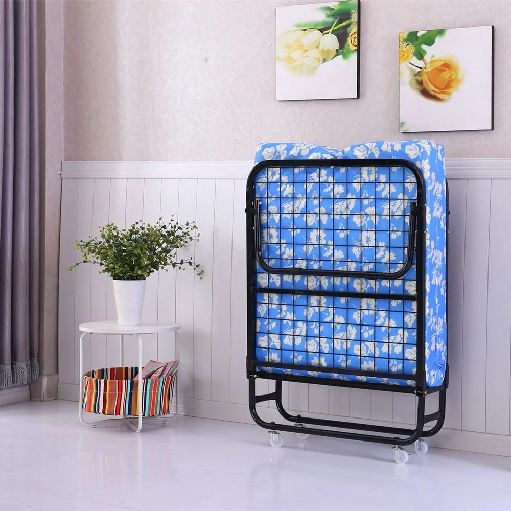 Factory Cheapest Angle Iron Cheap Metal Folding Bed for Adult Guest Folding Bed
