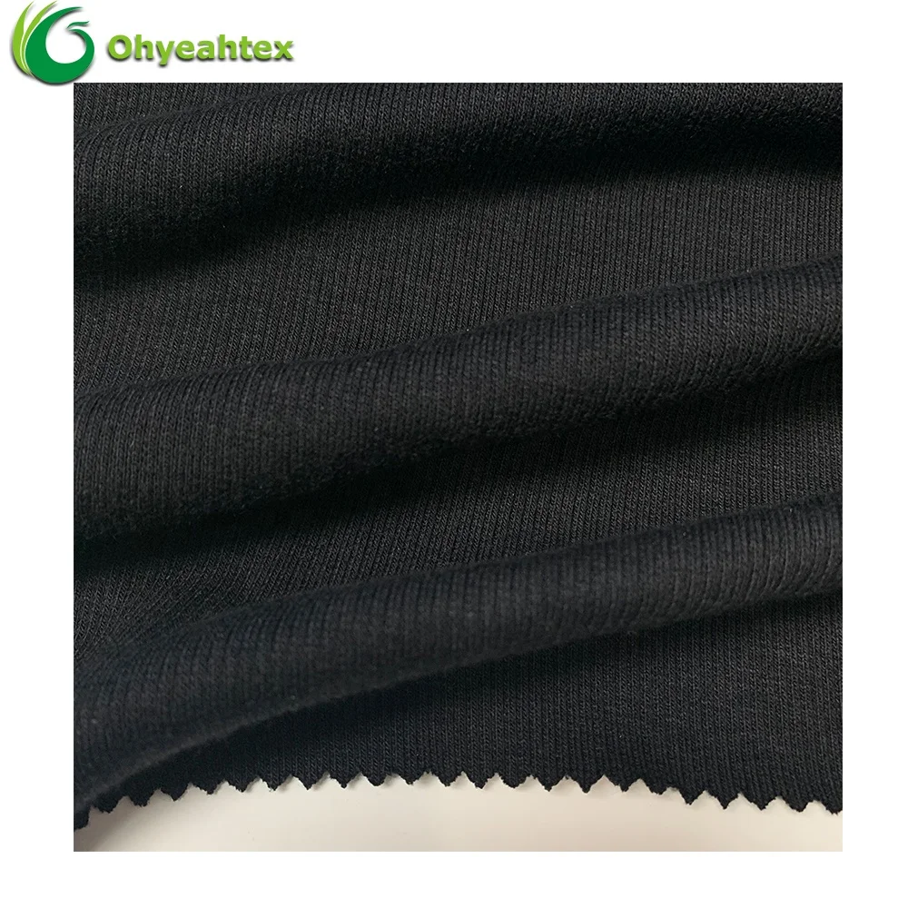 Eco-friendly Knit Stretch 70% Bamboo 30% Cotton 2×2 Rib Cuff Fabric
