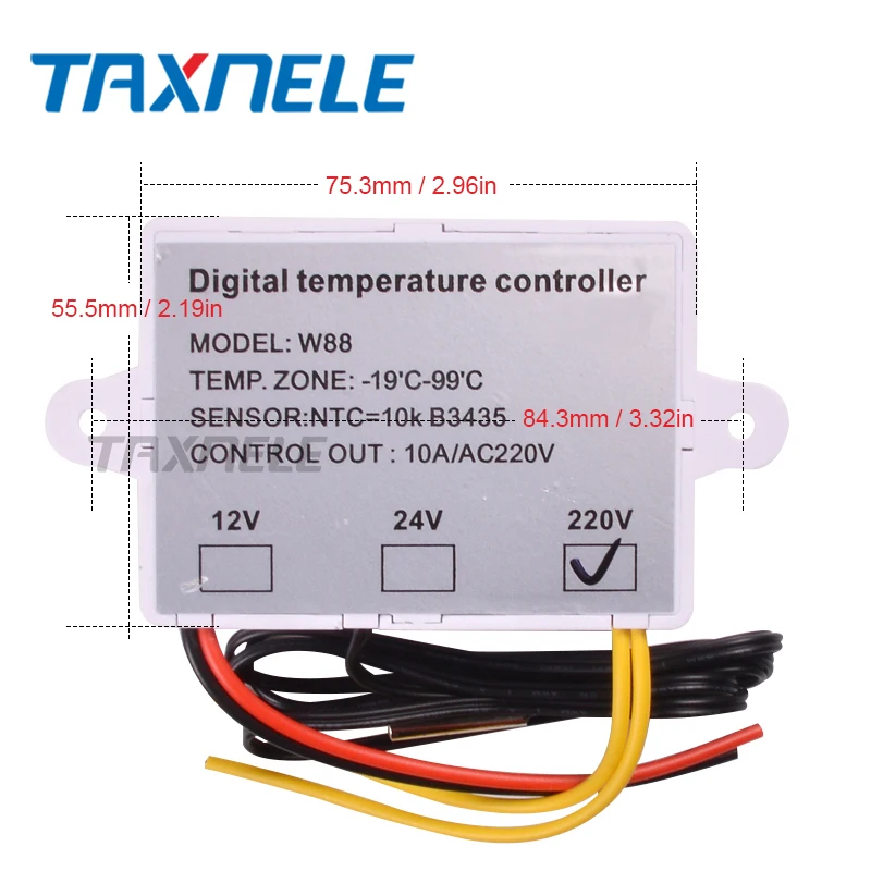 W88 12V/220V 10A Digital LED Temperature Controller Thermostat