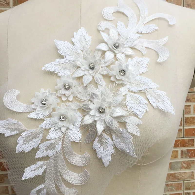 pearl lace applique