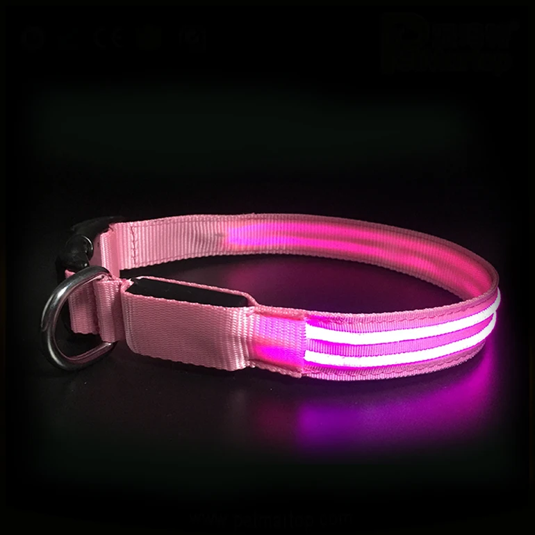 2019 уникальный дизайн водонепроницаемый перезаряжаемый ошейник светодиодный мигающий ошейник для собак