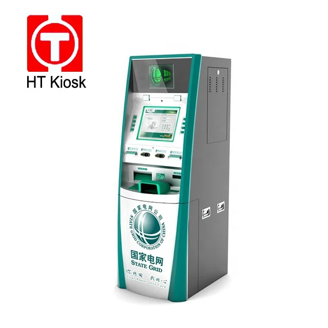 Touch Screen ATM Machine for Self Service Check in  Wall Through Kiosk Laser Printer Cash Dispenser Cash Deposit