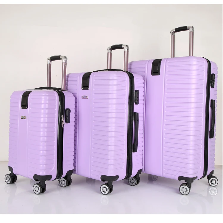 Golden Color 3 Pcs Set Luggage Pc Trolley Abs Hard Side Travel Bag Set Abs Trolley case