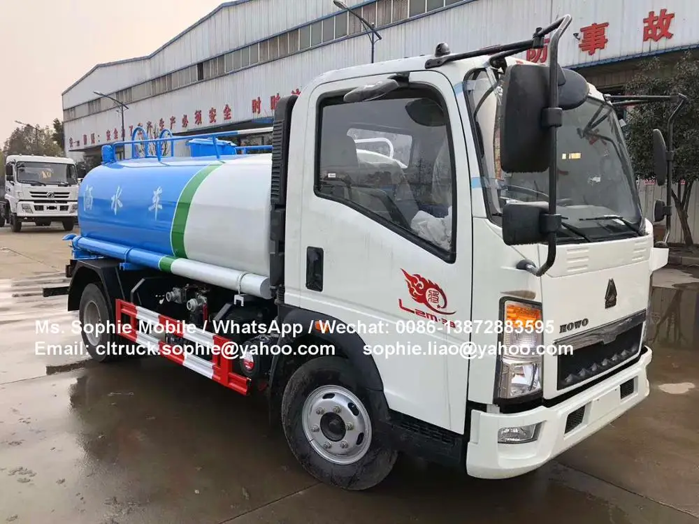 Sinotruk Howo 4x2 Right Hand Drive 5cbm Water tank Truck for Tanzania