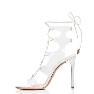 Womens High Heel Clear Sandals Heeled Transparent Shoes