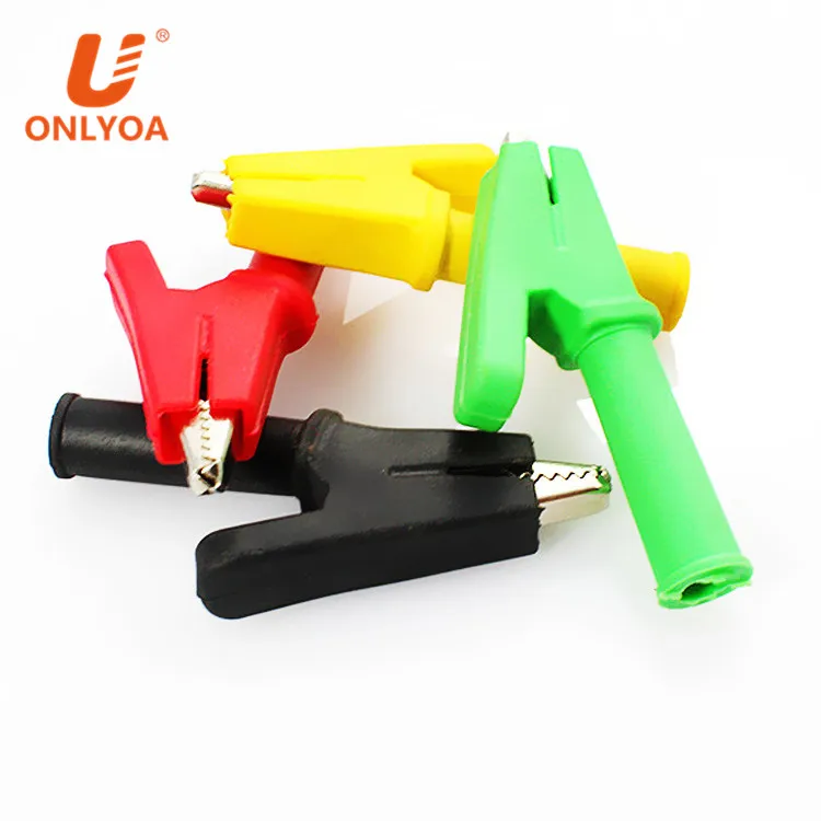 Cleqee-2 P2003 5 Color Safety Crocodile Clip Test Clips 32A 1000V Plastic Alligator Clip Suitable for 4mm Shrouded Banana Plug