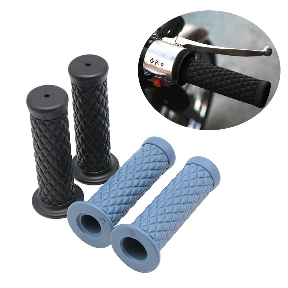 Dirt Bike Grips ATVs 7/8 22mm Motorcycle Handlebar Grips for Scooters 1 Pair Dirt Bikes Black Motorcycle Grips Non Slip Silicone Bar 