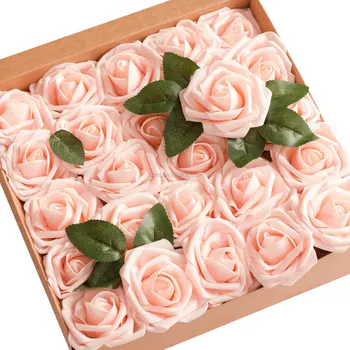 Artificial Roses Flowers Real Looking Roses Artificial Foam Roses Decoration DIY for Arrangements Party Baby Shower Home
