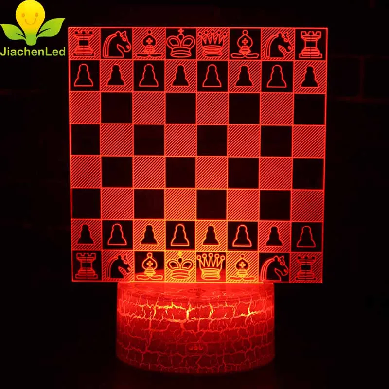 Creative Bedroom 3d Chess Illusion LED Night Light With Remote Indoor Desk Lamp