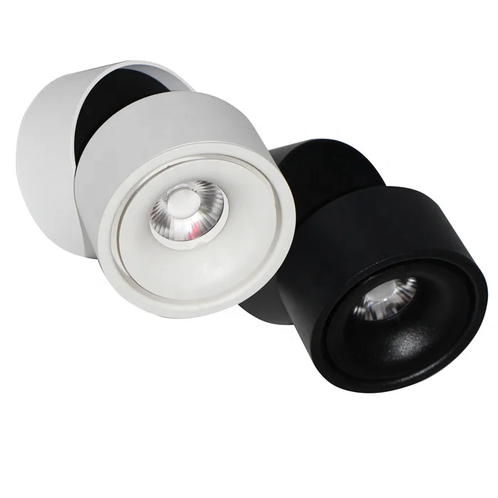 Modern 5W LED Ceiling Light Unique Rotating Tilting Design Remote Control Aluminum Black White Color Plastic Mounted Ceiling