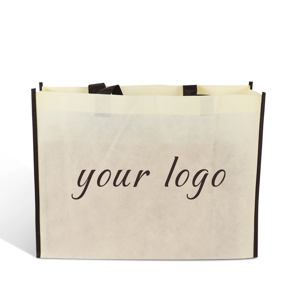 Reusable 100g Luxury pp Non Woven Fabric Tote Shopping Carry Bag for Grocery