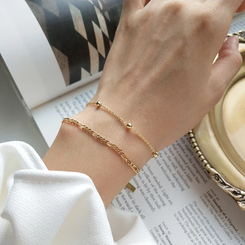 Delicate 14k solid Rose Gold beaded bracelet – Vivien Frank Designs