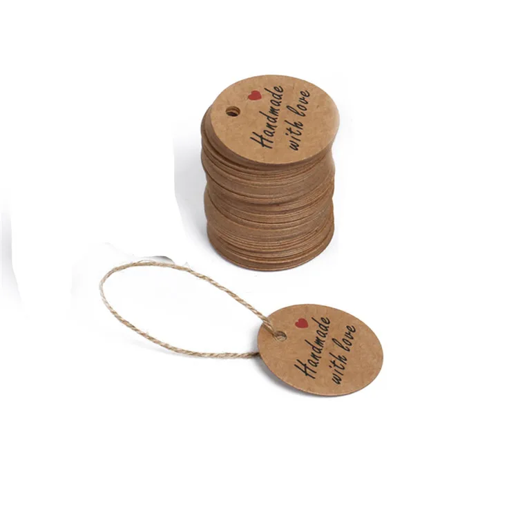 Handmade With Love Tags, Brown Kraft Tags, Made With Love Gift Tags, Favor  Tags, Merchandise Tags, Packaging Tags, Christmas Handmade Tags