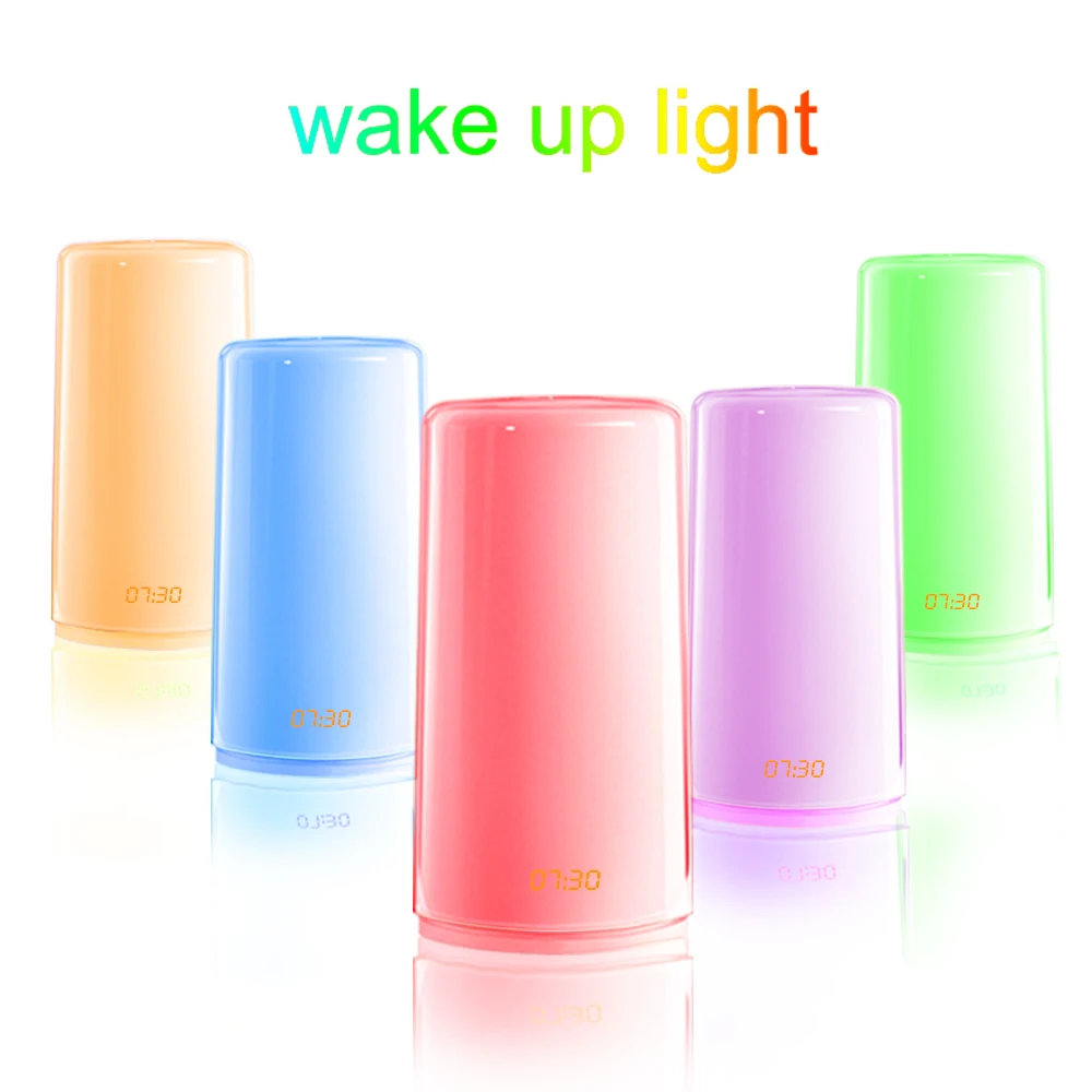 
Прикроватная тумбочка лампа восход солнца имитация природы звуки будильник 