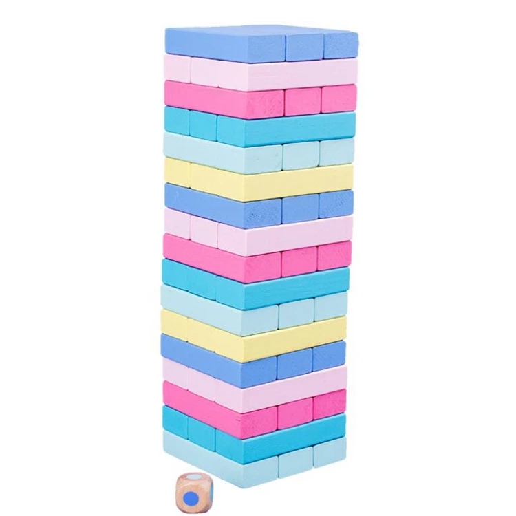 Intelligence Building Blocks Toy Wooden Stack High Blocks