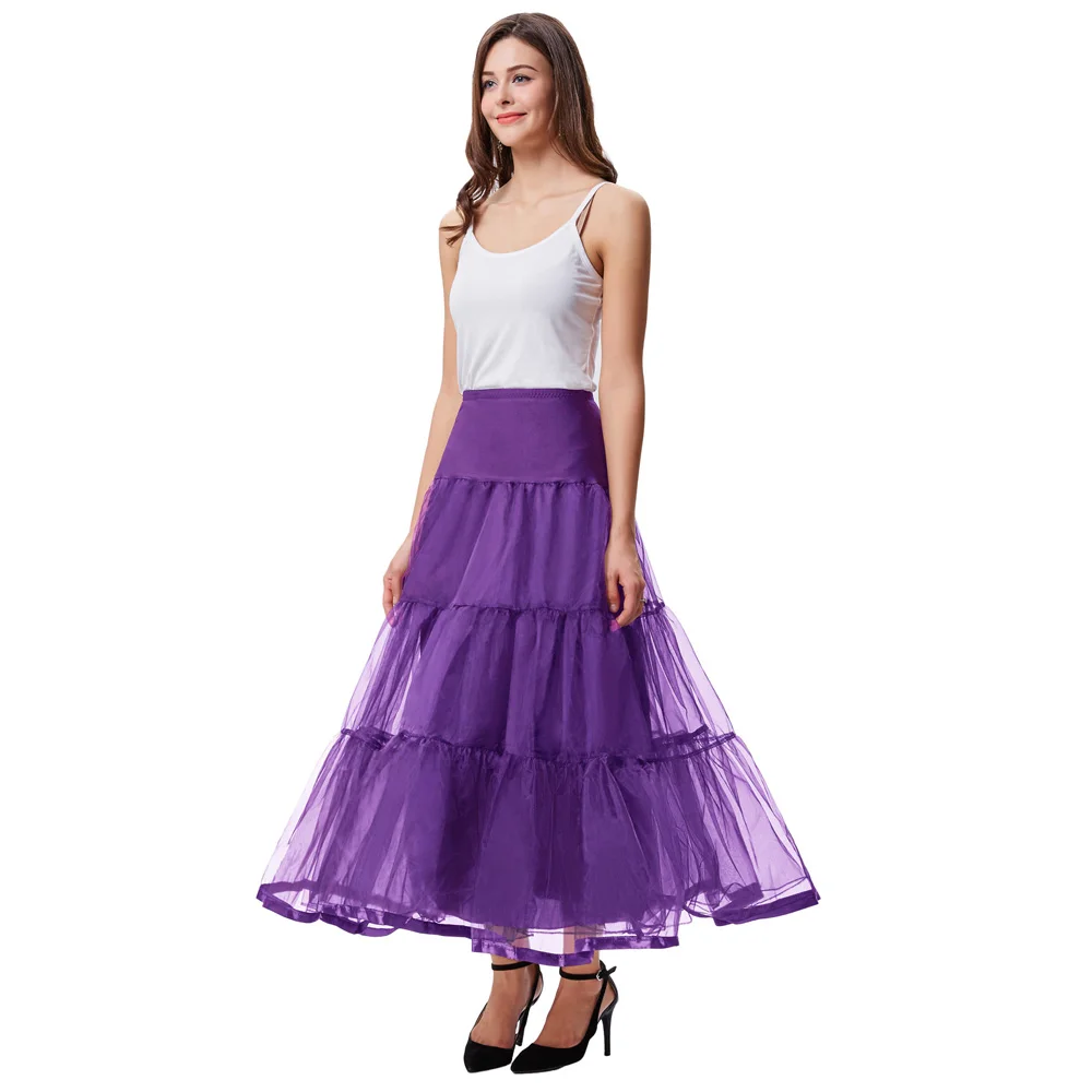 GRACE KARIN Womens Ankle Length Petticoats Wedding Slips Plus Size S-3X CL010421JSF 