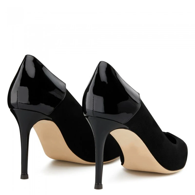Latest Pointed High Heel Black Basic Pumps Court Shoes for Woman
