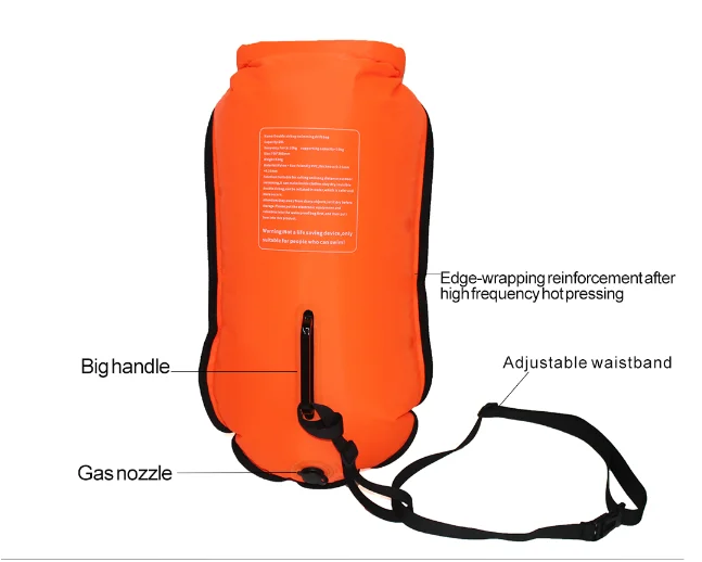 YF легкая Высококачественная Двойная подушка безопасности, водонепроницаемая надувная безопасная 210D нейлоновая ПВХ сумка-Буй для плавания, дайвинга, морского спорта