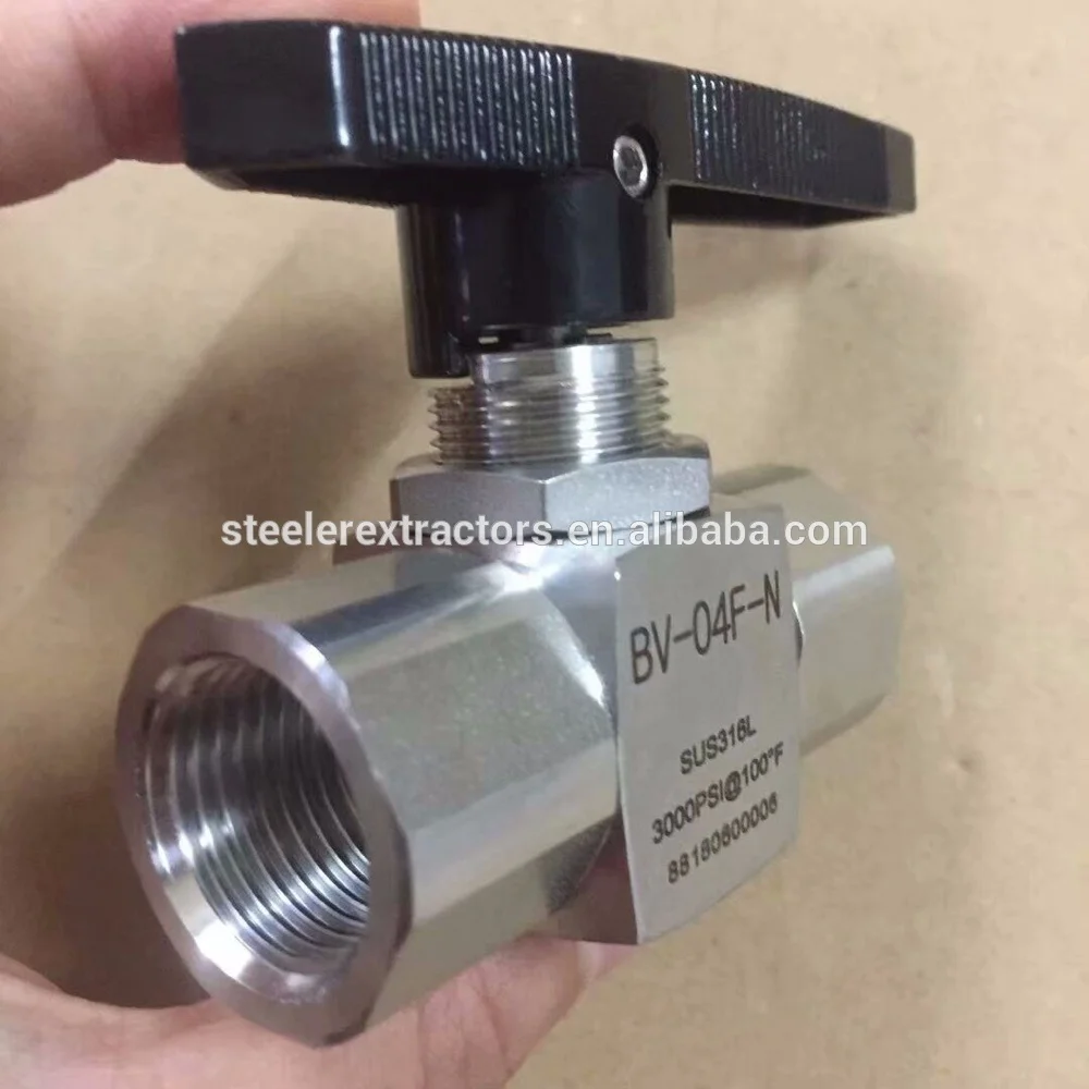 Sanitary SS316L FNPT 3000 psi 1/2" Ball Valve for BHO Extractors tanks