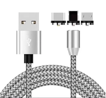 2020 strong magnetic 3 plug braided usb multi magnetic charging cable