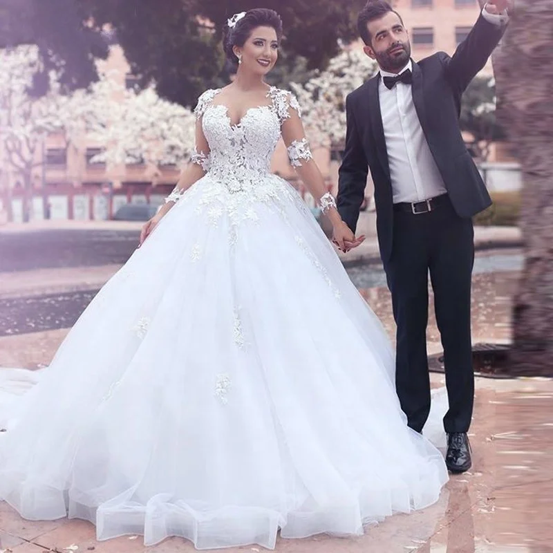 Long Sleeve Cinderella Wedding Dress - Elegant \u0026 Luxurious