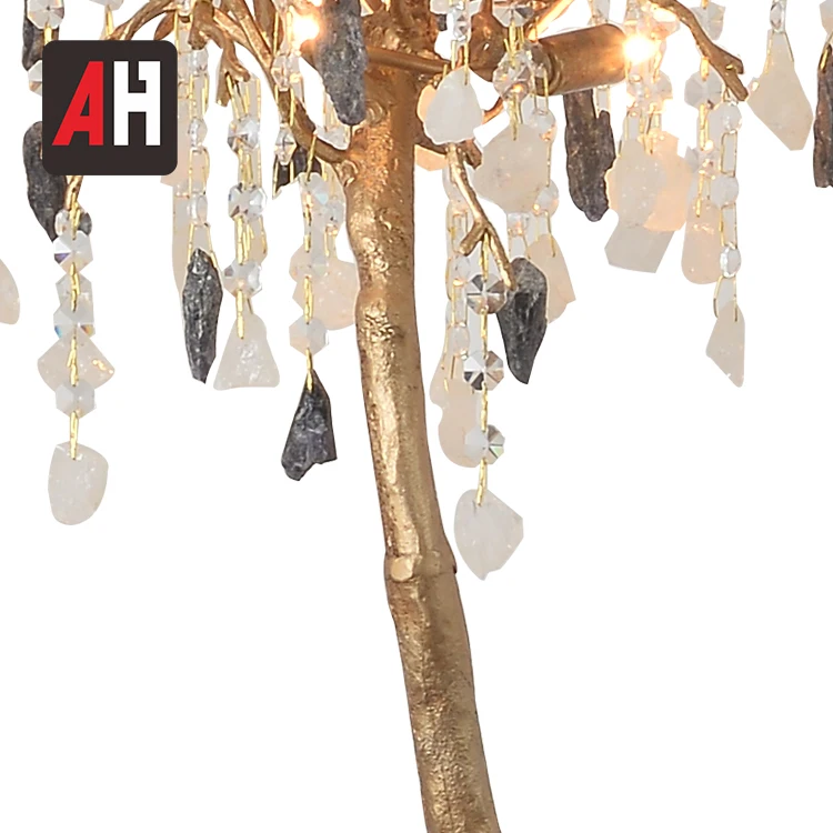 Декоративный красочный кристалл кулон медная основа напольная лампа