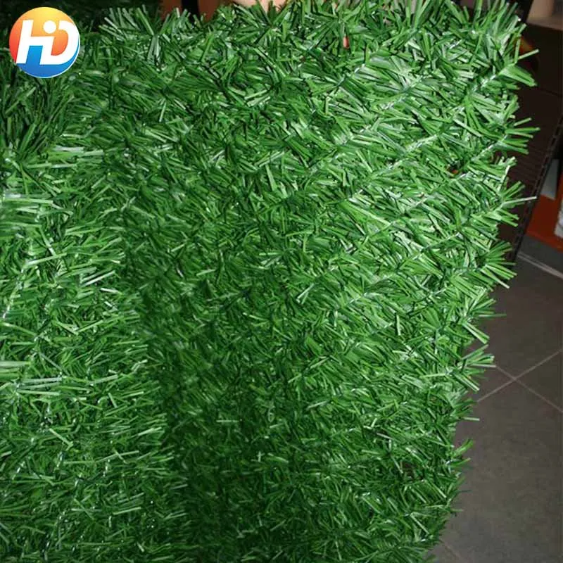 Decorative Artificial Grass Fence With Nonflammable Chain Link Fence