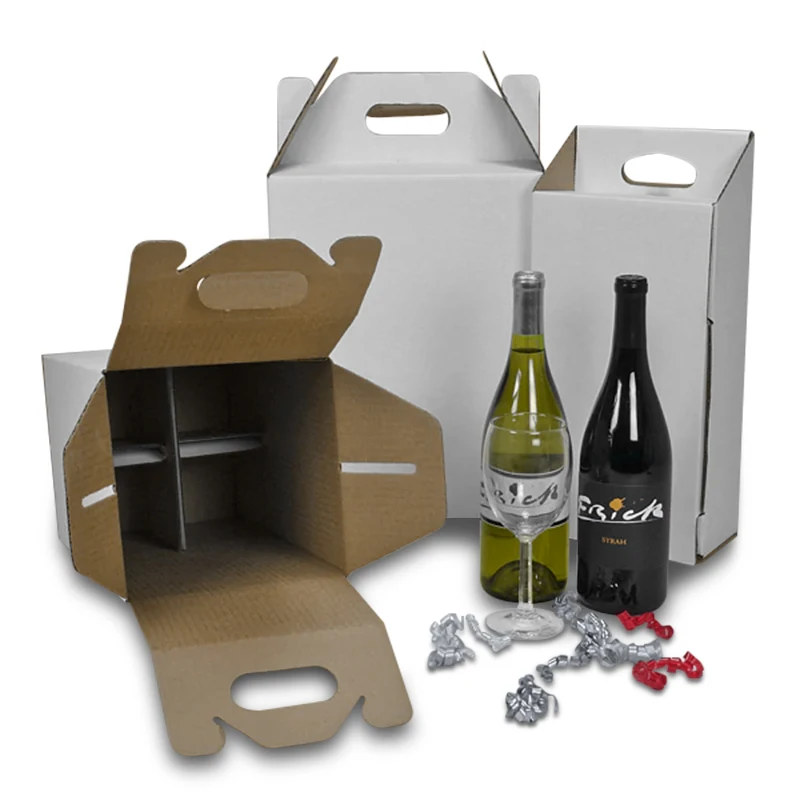 Custom Printing Export 24 Pack Glass Bottle Beer Shipping Corrugated Carton Wine Box Master Paper Boxes  with Divider