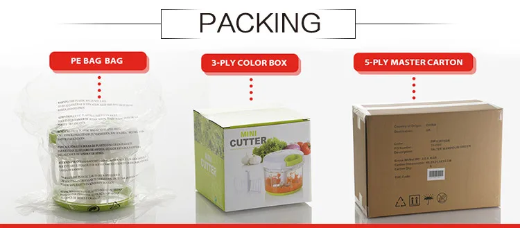 
 Ручной измельчитель еды A372 с 3 лезвиями и блендером, овощерезка, слайсер  