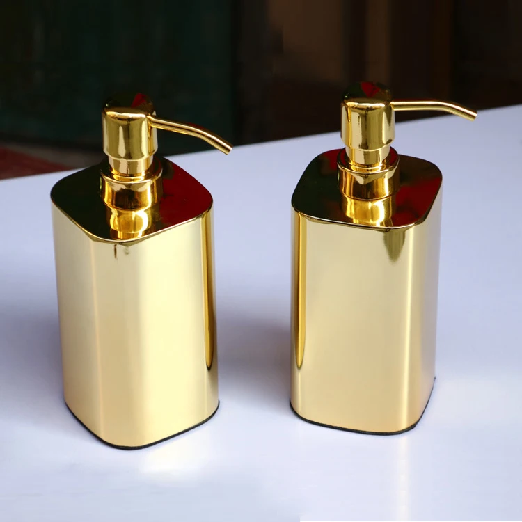 Роскошный дозатор жидкого мыла с золотым покрытием из нержавеющей стали 420 мл 304