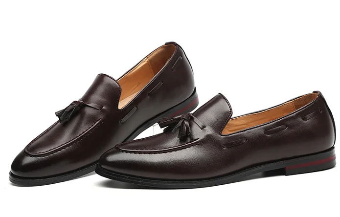 PDEP pu кожаные модельные туфли большие size37-48 Мужская обувь с кисточками ручной работы деловая обувь без шнуровки Туфли-оксфорды; Повседневные и нарядные лоферы-мокасины для езды; Обувь в деловом стиле