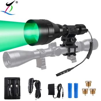 New zoomable long beam range white green red hunting light changeable light color led torch for coyote varmint hog bobcat