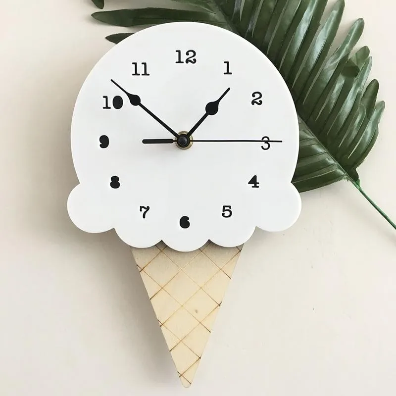 Ice Cream Silent Clock Cartoon - Perfect for Kids' Room