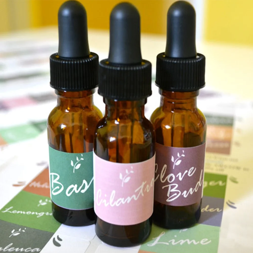 Cheap Custom Printed 10ml 30ml Vial Essential Oil Glass Bottle Private Labels Roll Self Adhesive Stickers
