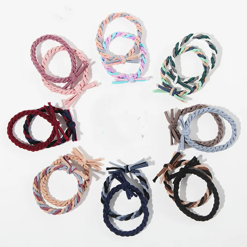 Заводская поставка элегантная прочная плетеная эластичная лента для волос с завязанным бантом