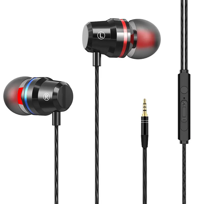 Auriculares intrauditivos estéreo coloridos con cable con micrófono Au Auriculares intrauditivos estéreo coloridos con cable con micrófono Au