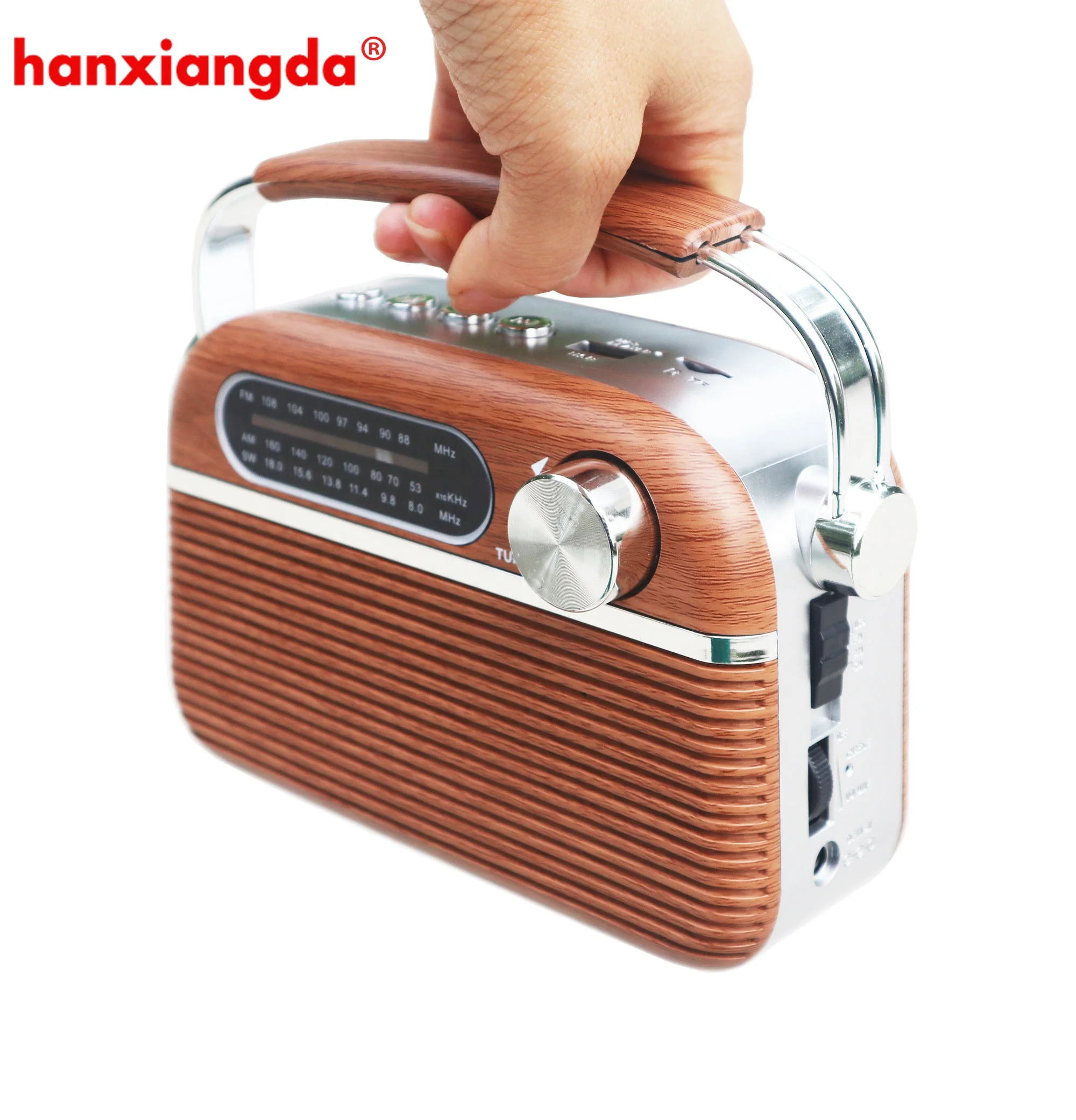 AM/FM/SW 3-Band Portable Radio: Wooden Retro Vintage Radios, Rechargeable  Battery Operated, Handheld, for Outdoor Picnic Beach Camping, Supports