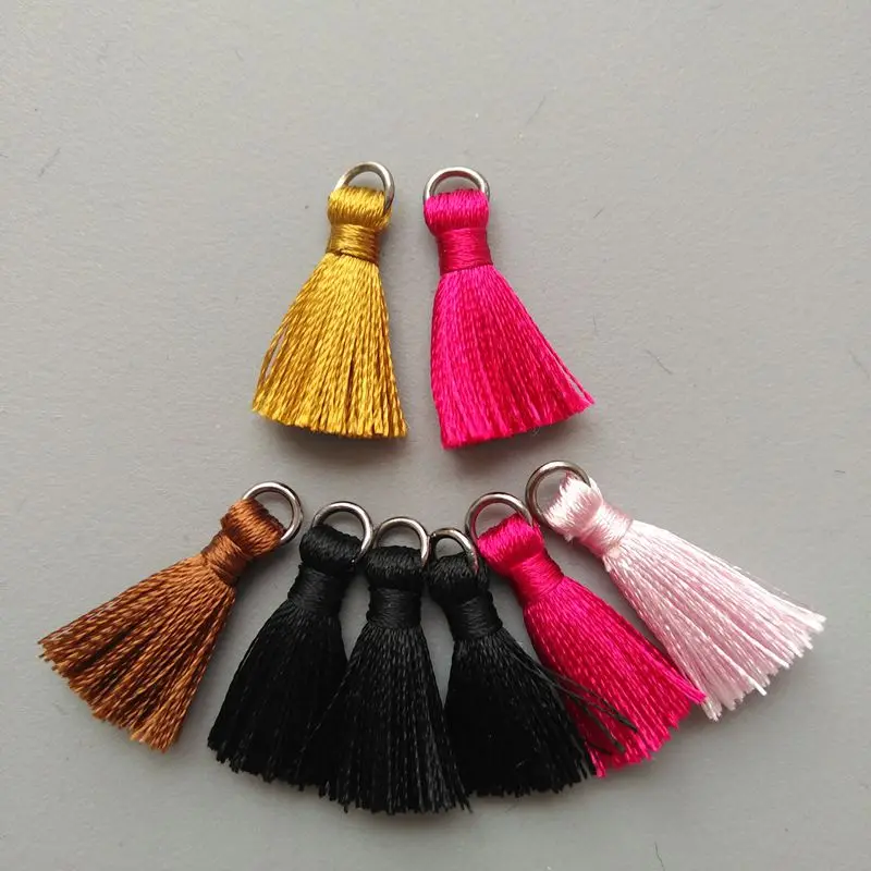 NANA Высокое качество 2 0 см мини шелковые кисточки для ювелирных изделий кисточка шелк с темно-серым