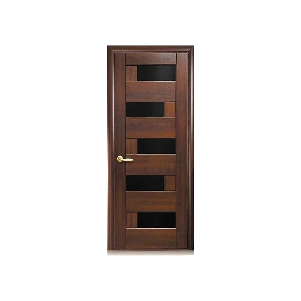 Concise Style Simple Japanese Design American Mahogany Main Wooden Door Polish Color